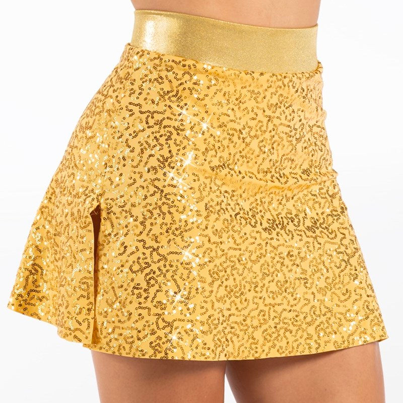 Gold sequin clearance skater skirt