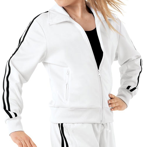 Jacket with white 2025 stripes on sleeves